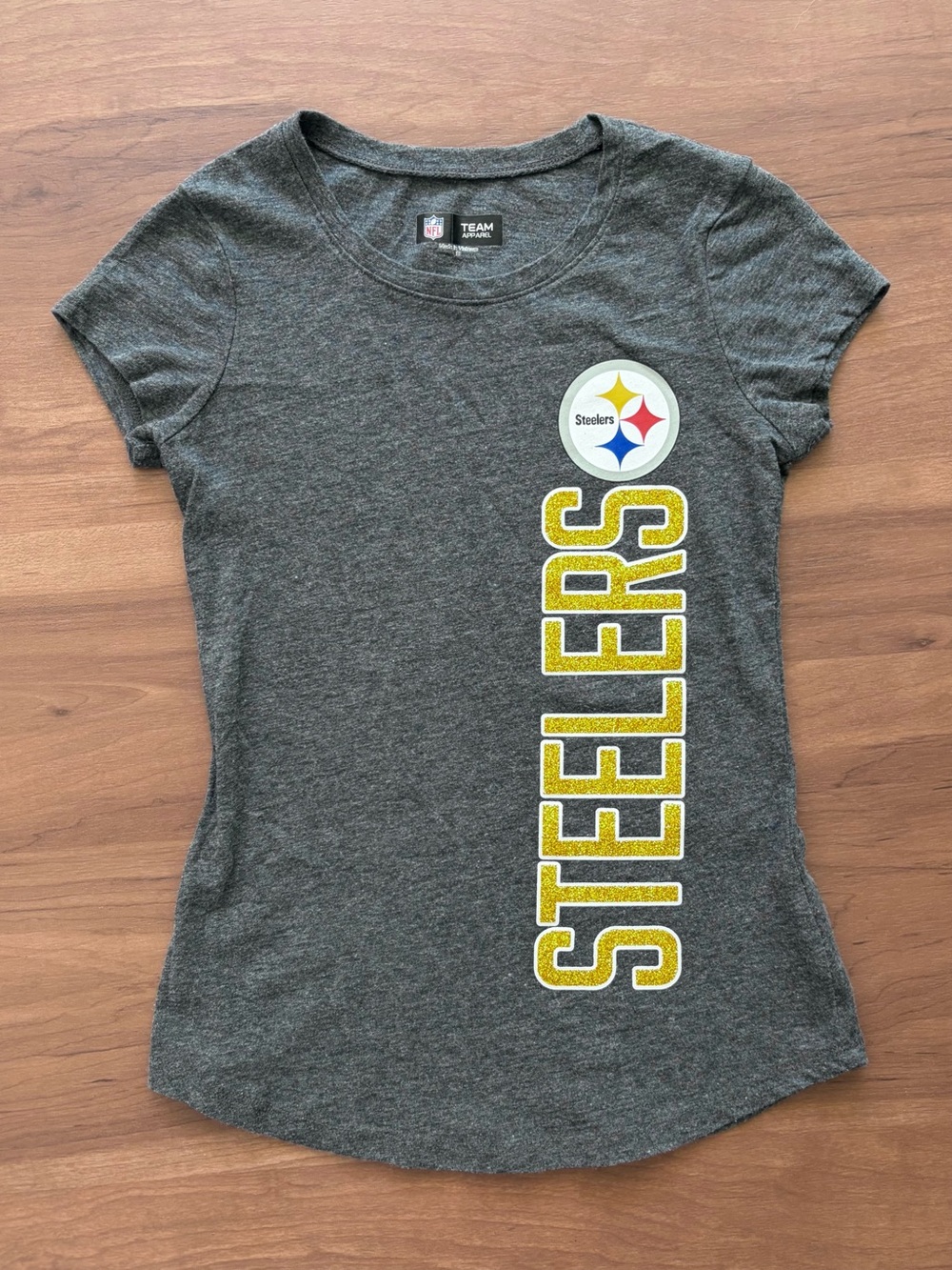 Girls Pittsburgh Steelers Gray Logo Tee